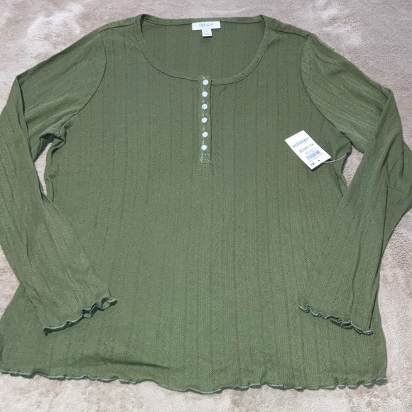 Style & Co. Pointelle Knit Top - Picture 1 of 8